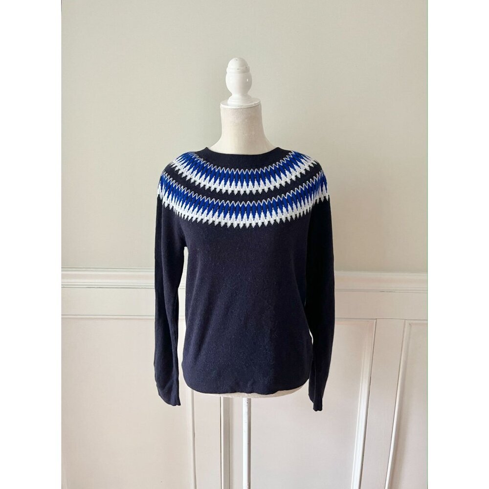 Hobbs London Greta Fair Isle Sweater Blue M - Picture 4 of 7